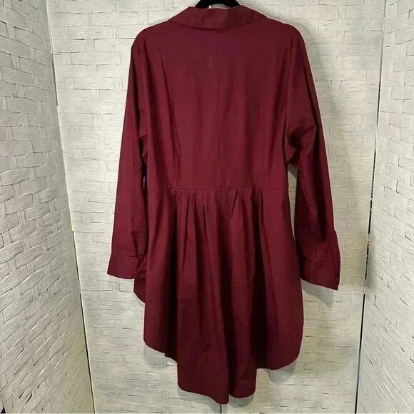 Lane Bryant high low burgundy blouse, high low button down Goth plus size - Picture 8 of 8